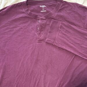 Goodfellow & Co Men's Long Sleeve Maroon Henley